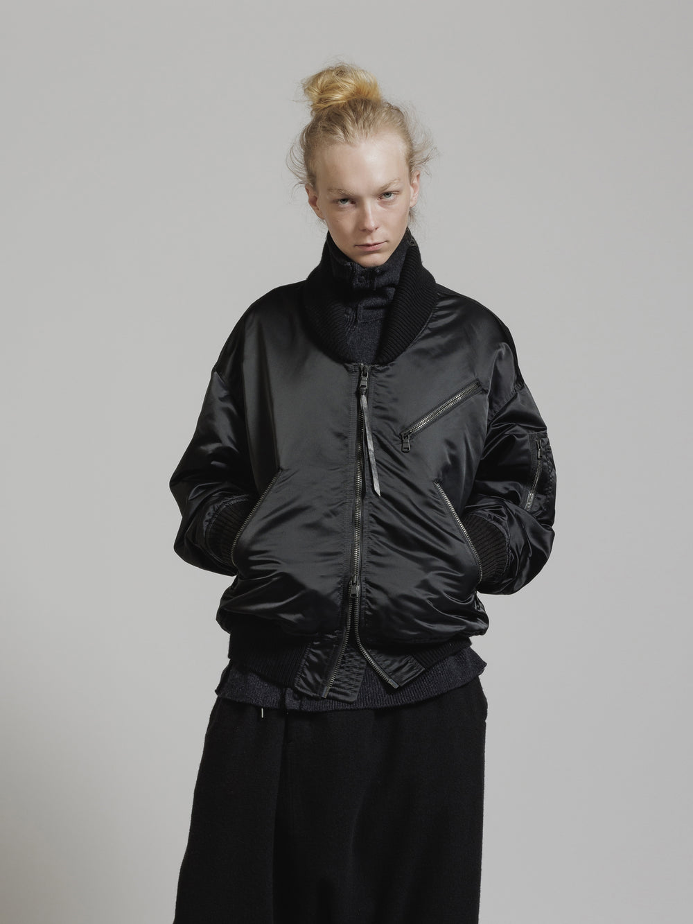 WATER-REPELLENT NYLON BOMBER JACKET