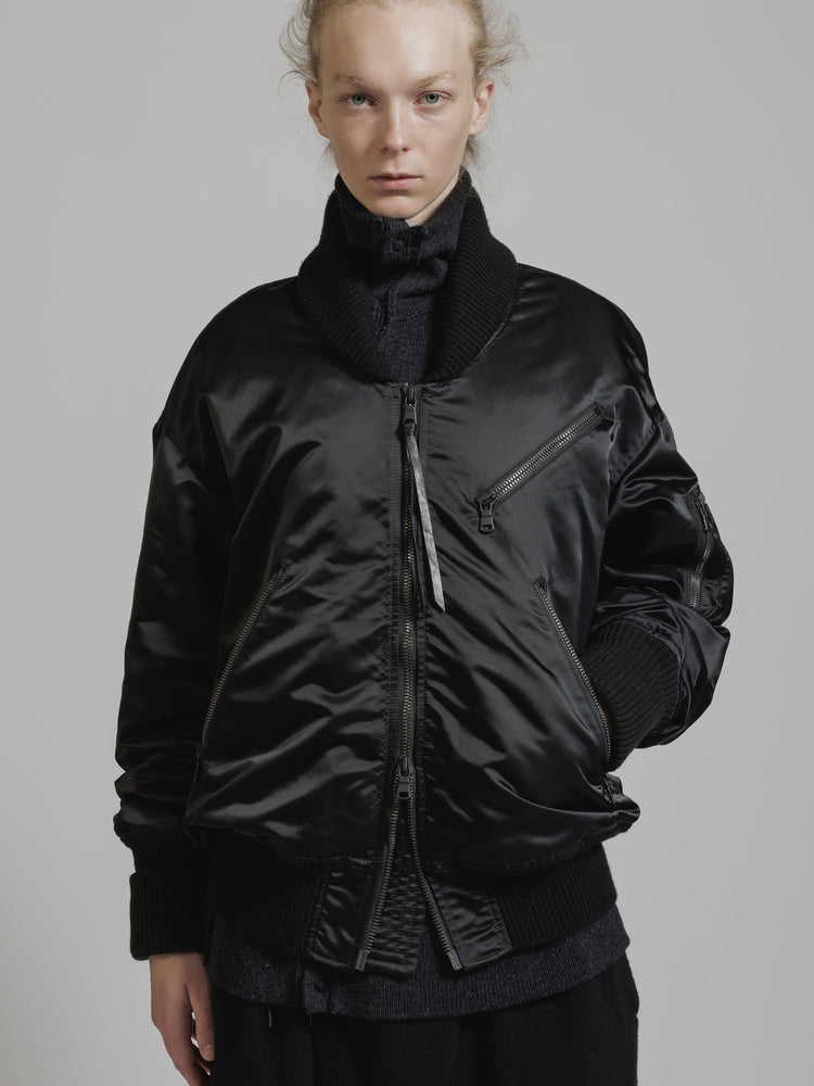 
                  
                    WATER-REPELLENT NYLON BOMBER JACKET
                  
                