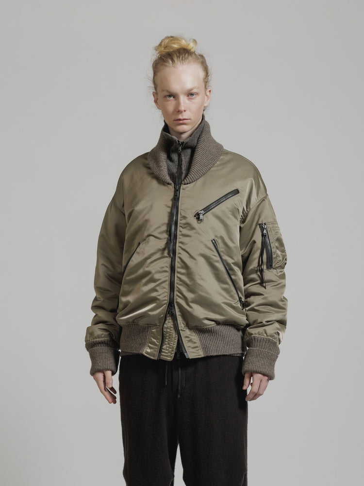 
                  
                    WATER-REPELLENT NYLON BOMBER JACKET
                  
                