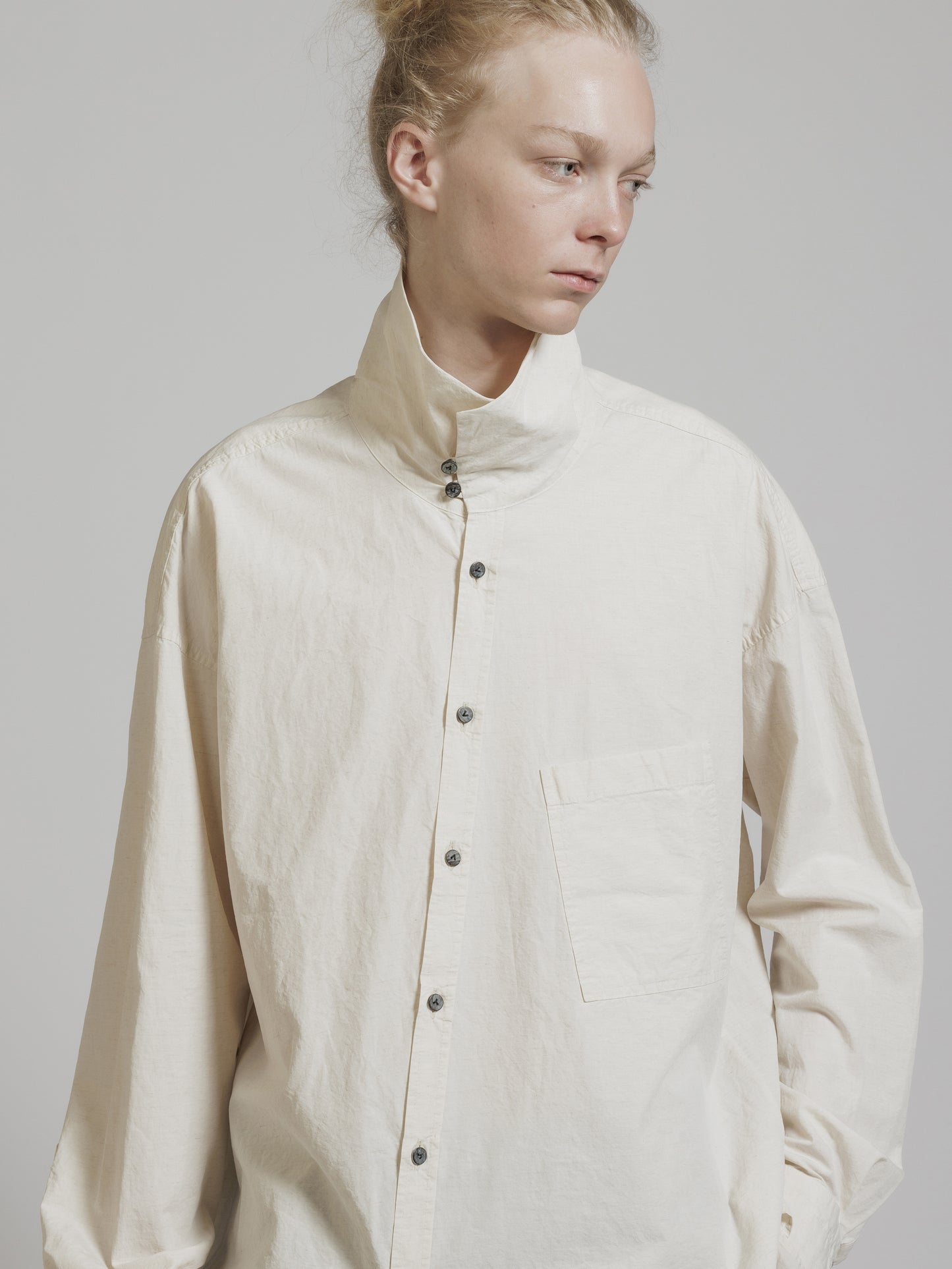 
                  
                    DIAGONAL OPEN HIGH NECK SHIRT
                  
                