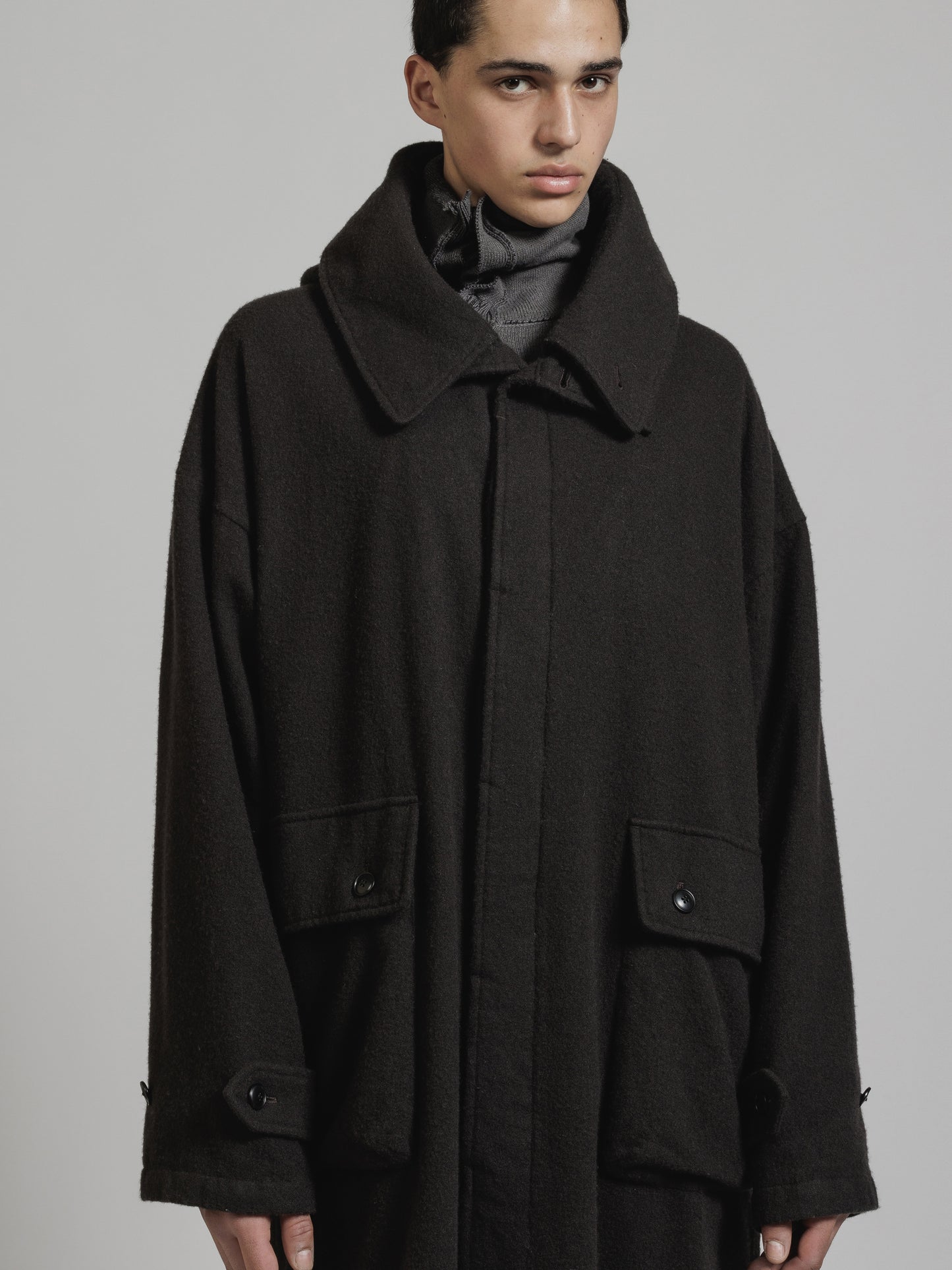 
                  
                    OBJECT DYE WOOL HOODED COAT
                  
                