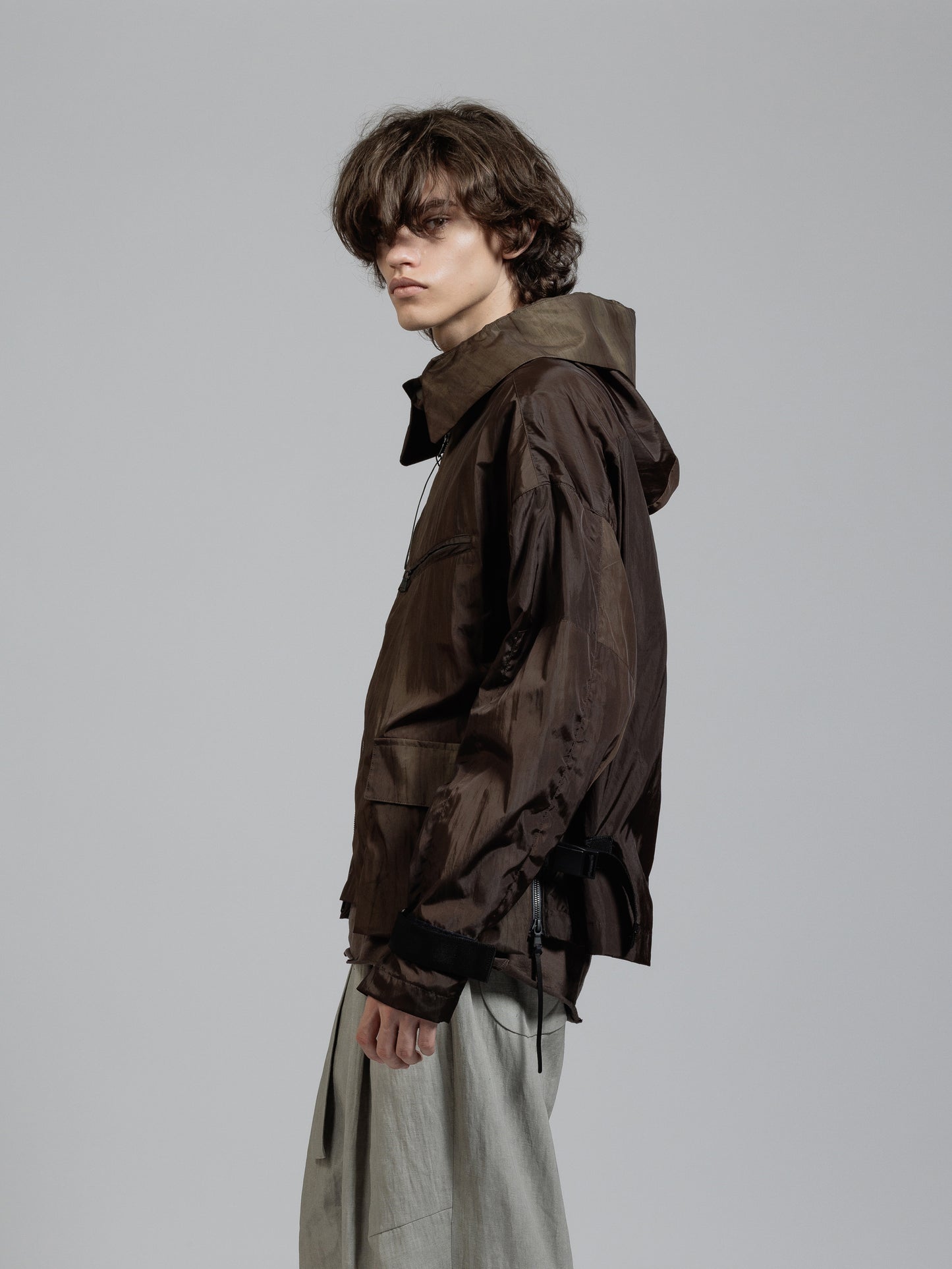 
                  
                    Uneven dyed hooded jacket
                  
                