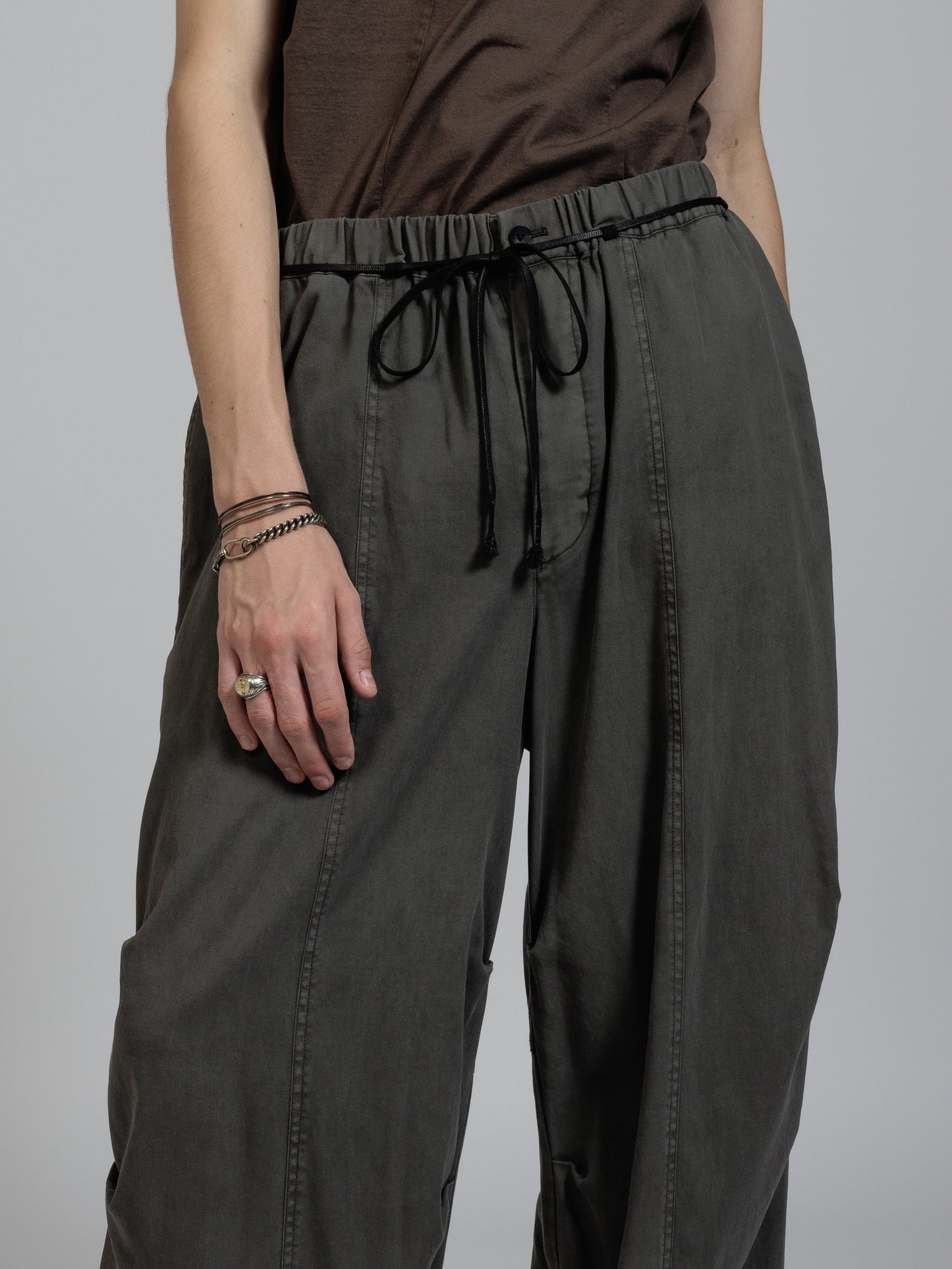 
                  
                    Twill object dyed wide trousers
                  
                