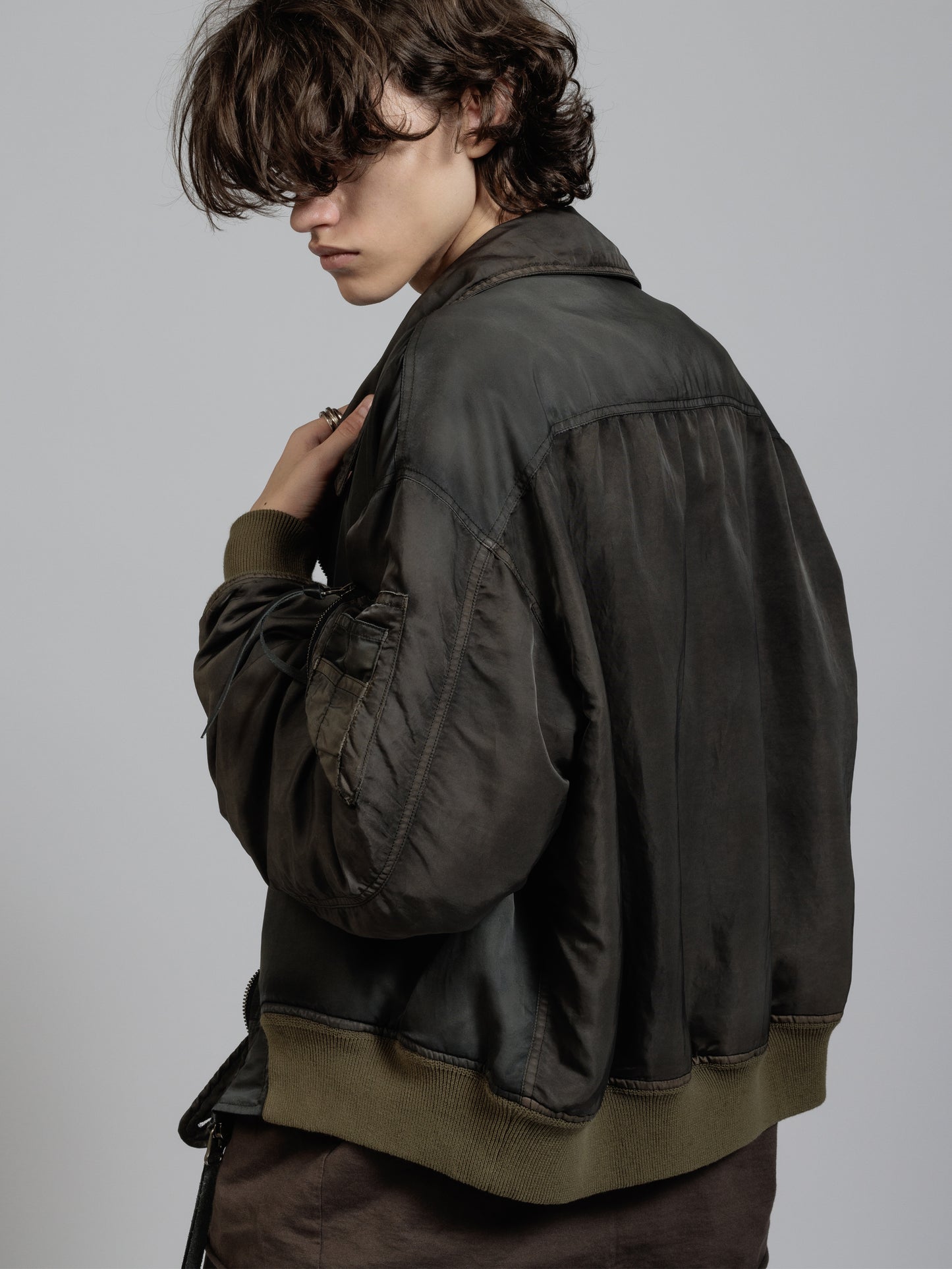 
                  
                    Nylon object dyed Bomber jacket
                  
                