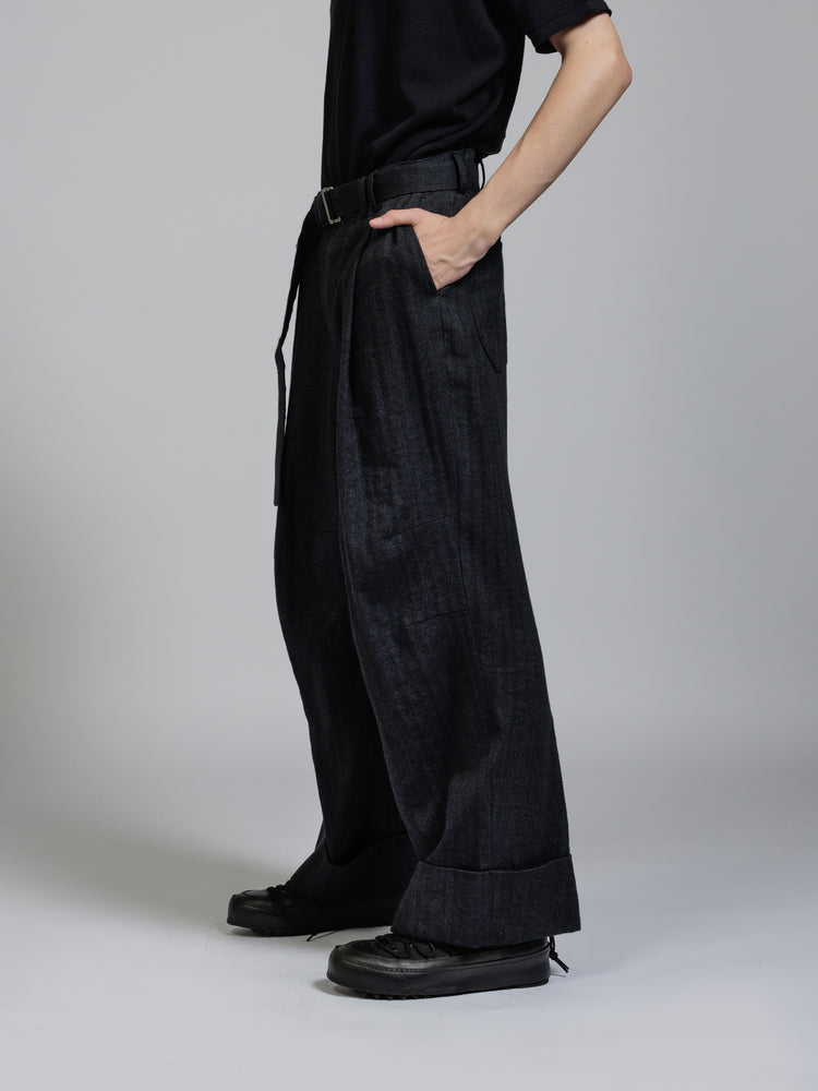 
                  
                    Herringbone wide trousers
                  
                