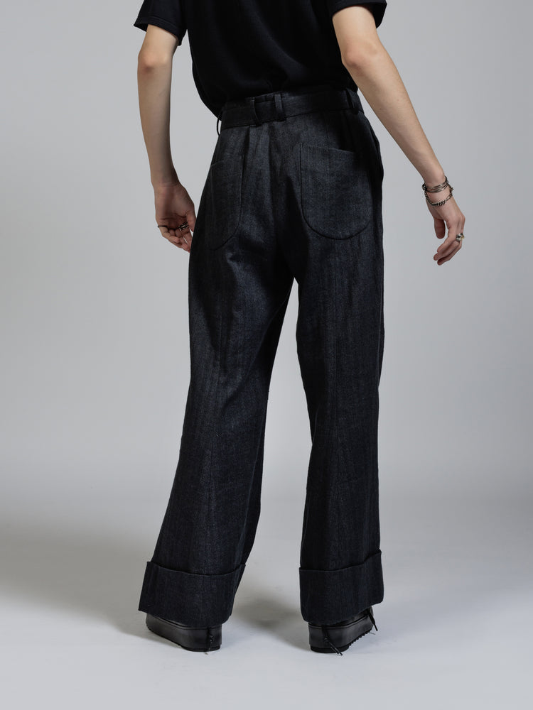 
                  
                    Herringbone wide trousers
                  
                