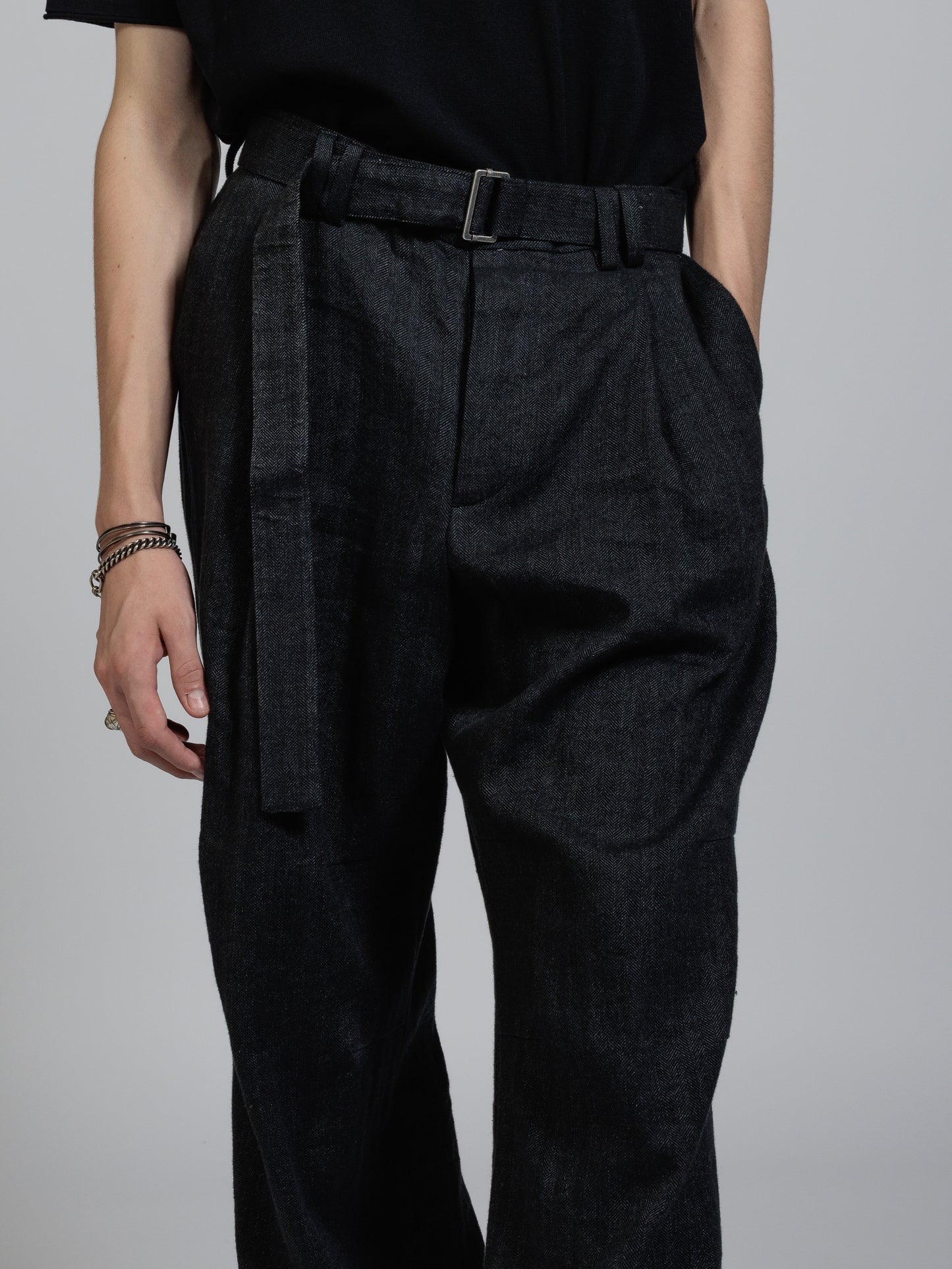 
                  
                    Herringbone wide trousers
                  
                