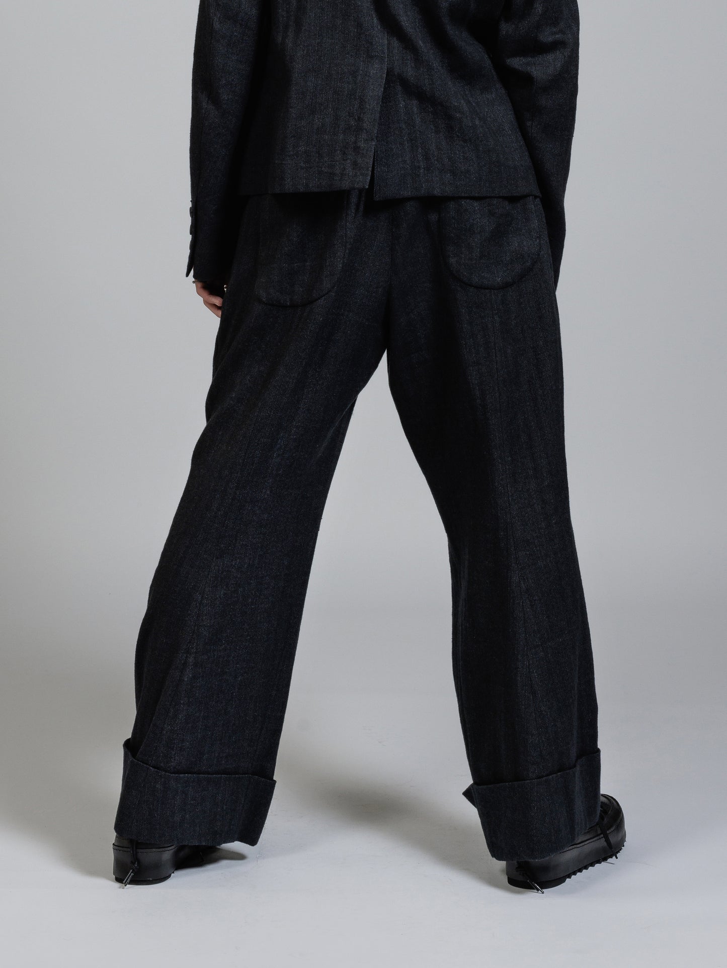 
                  
                    Herringbone wide trousers
                  
                