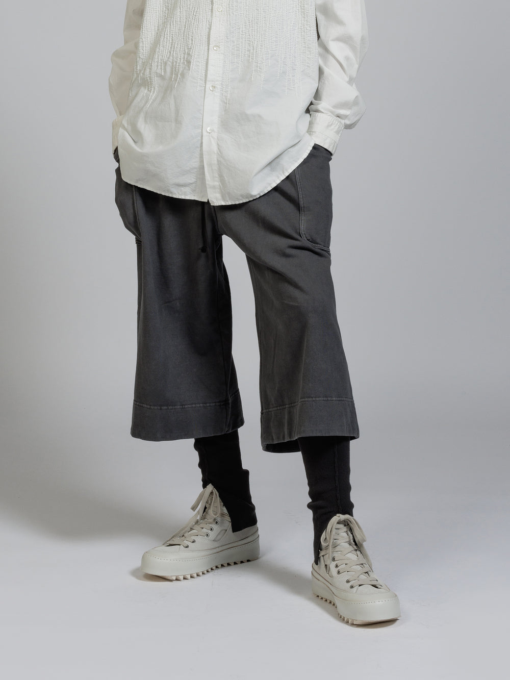 Sweat cropped wide-pants