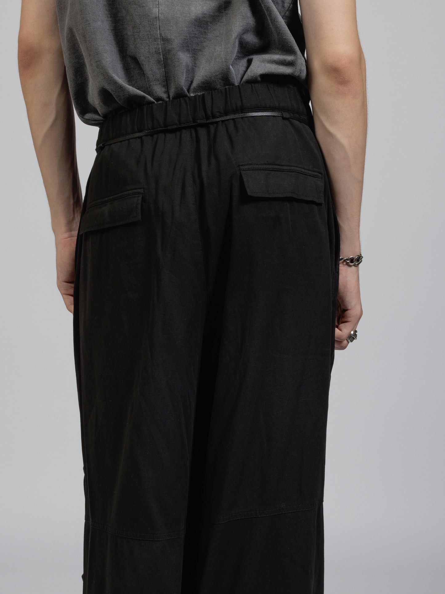 
                  
                    Twill object dyed wide trousers
                  
                