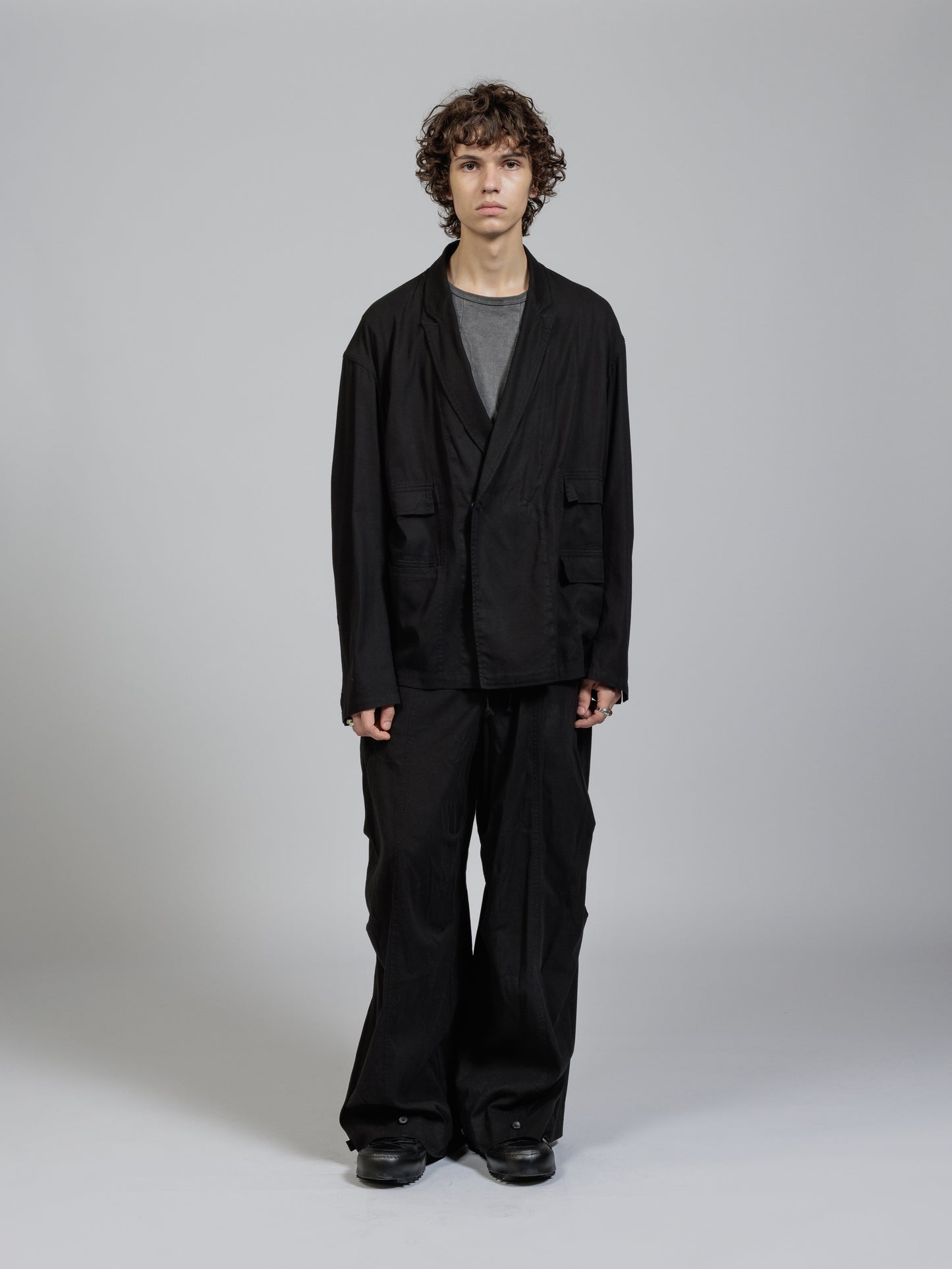 
                  
                    Twill object dyed wide trousers
                  
                