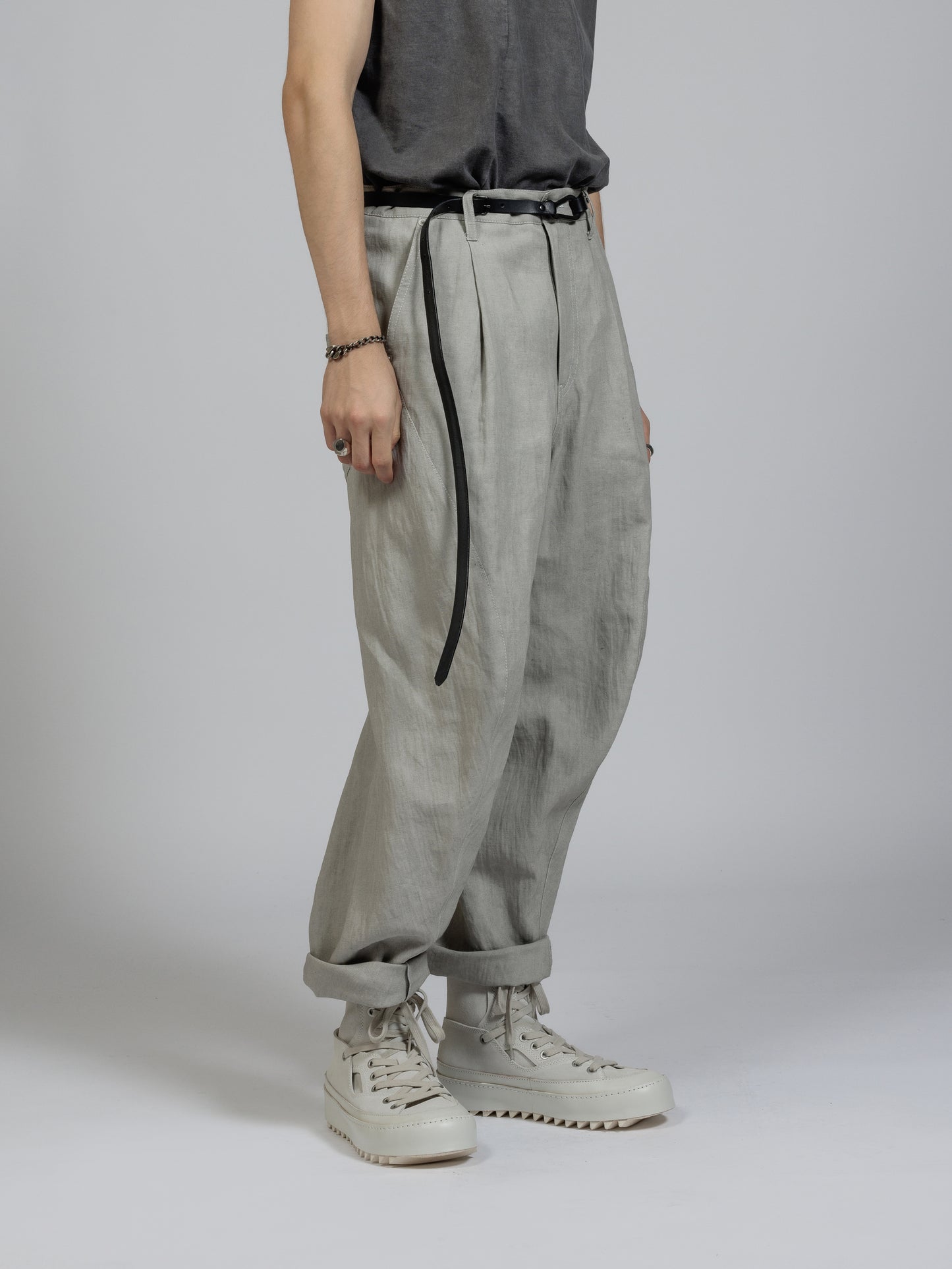 
                  
                    Ink dyed trousers
                  
                