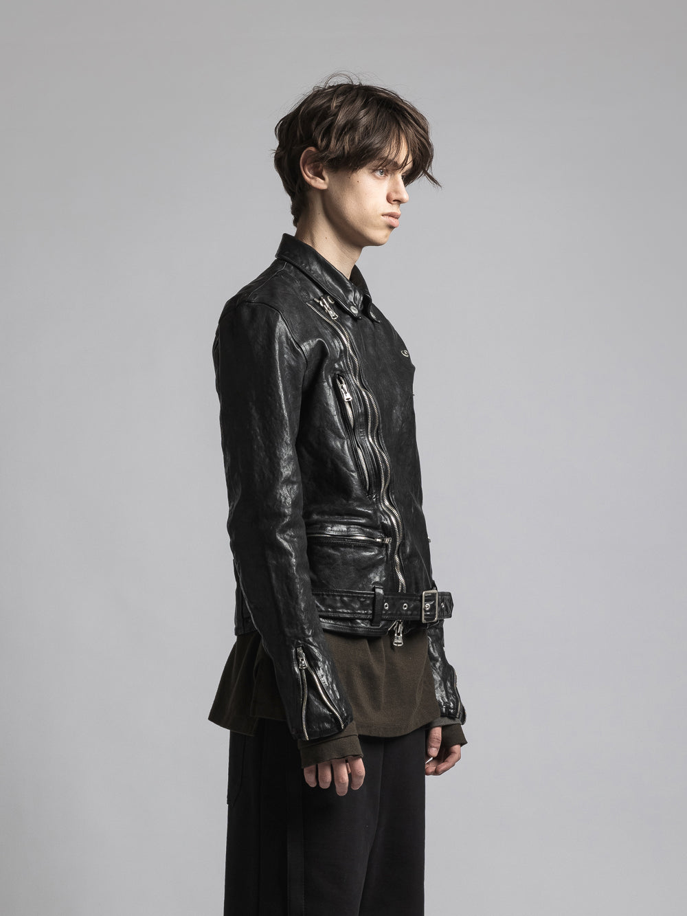 TVA THE VIRIDI-ANNE x BACKLASH COLLABORATION LEATHER BIKER JACKET